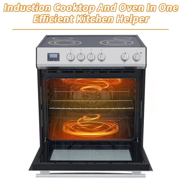 5.0 Cu. Ft. Freestanding Electric Range with Front Controls and 5 Cooktop Elements. Stainless Steel