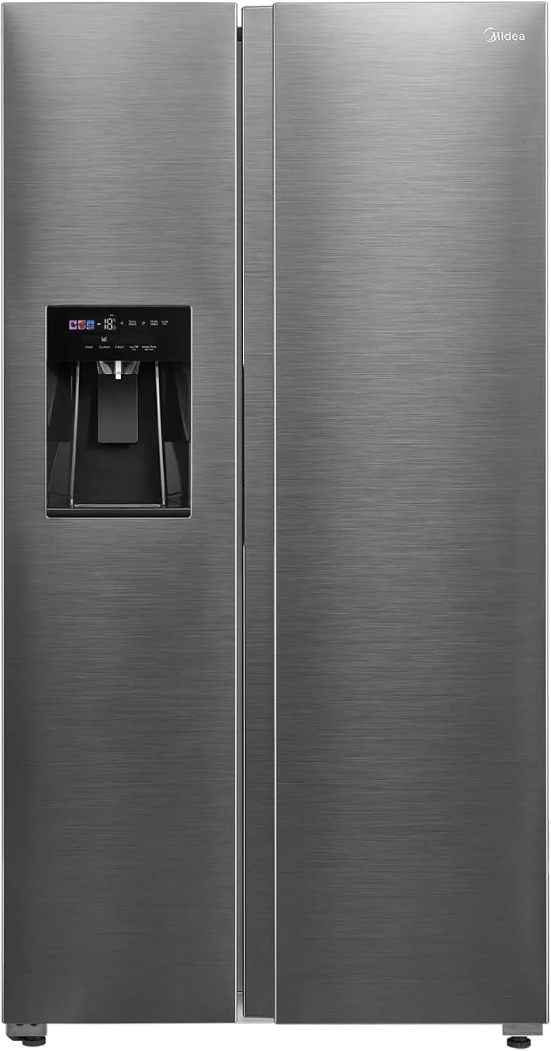 Midea KS-DDX 6.32 WT Side-by-Side Kühl-/Gefrierkombination/ 178.8 cm Hhe/ 254 kWh/Jahr/No Frost/Dual Inverter Compressor/mit 3in1 Wasser-/Eisspender