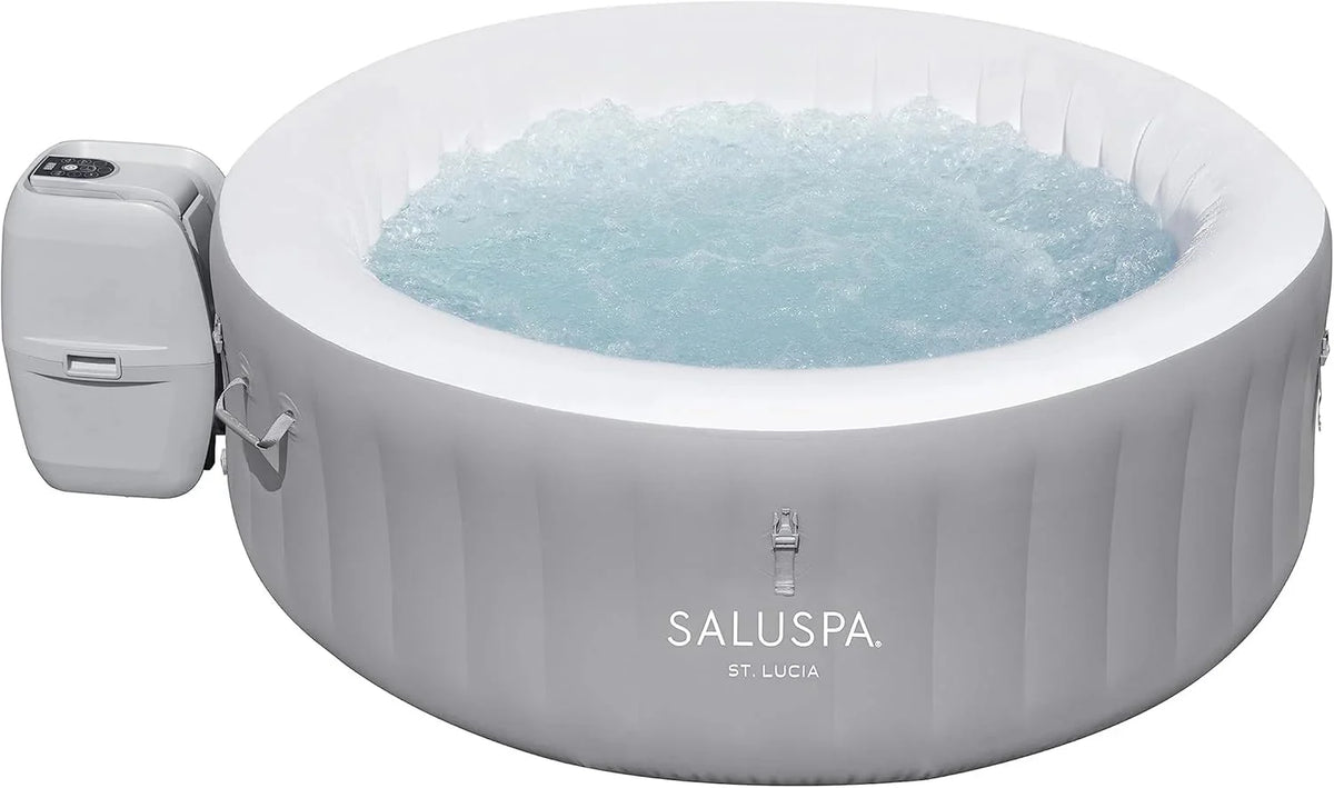 71 x 26-Inch Inflatable Hot Tub Spa for 2-4 Persons. Portable. with 2 Covers. Black