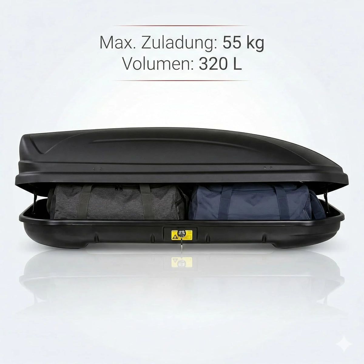 Dachbox VDP-MAA320 schwarz matt Auto-Dachkoffer abschließbar 320 Liter