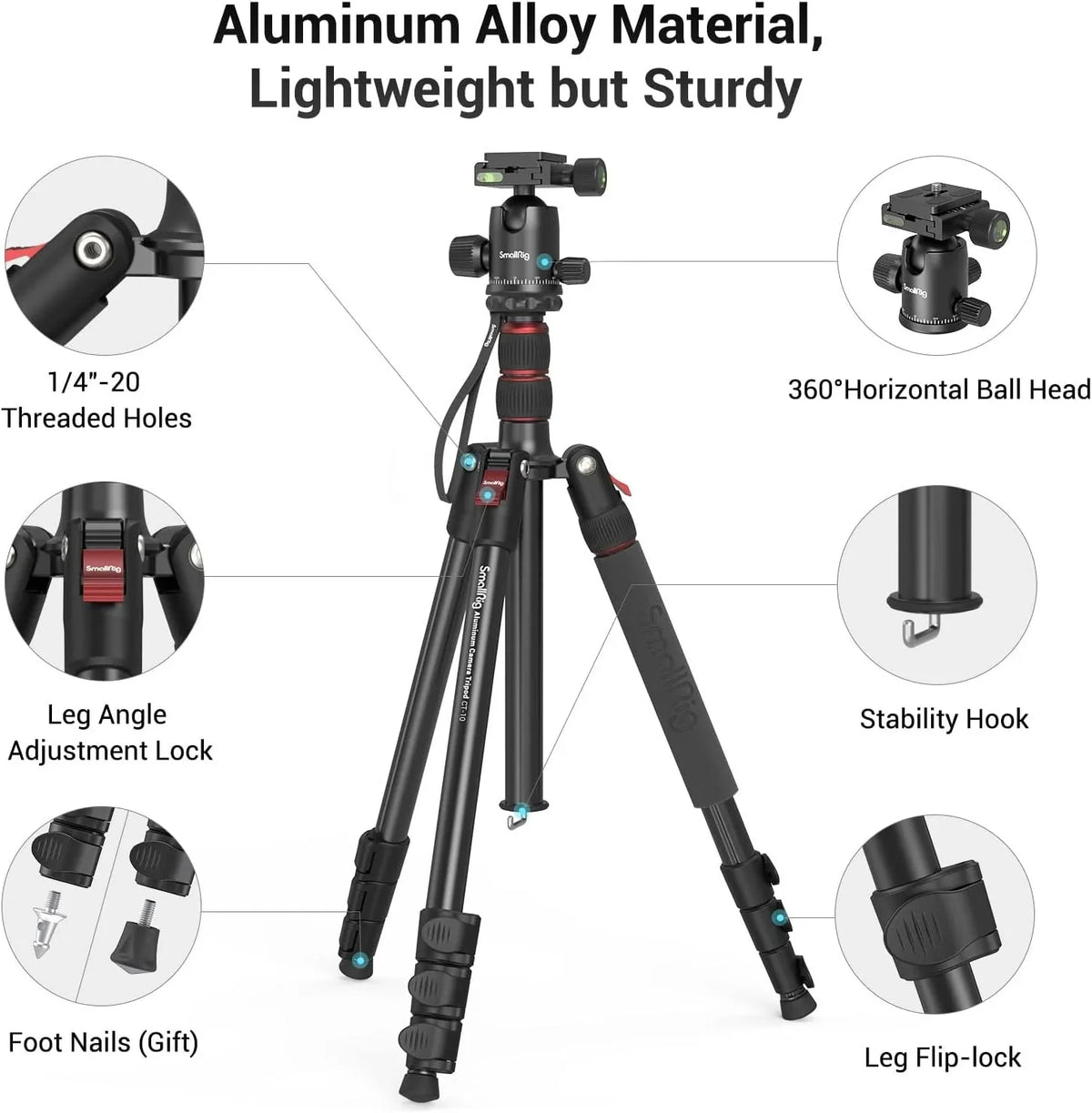 71 Foldable Aluminum Camera Tripod and Monopod. Adjustable Photography Tripod Stand for Cameras and Video