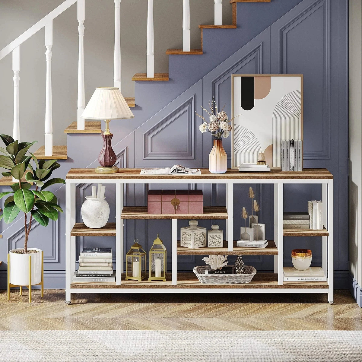 70.9 Inch Console Sofa Table with Storage. 3-Tier Entryway Table for Hallway