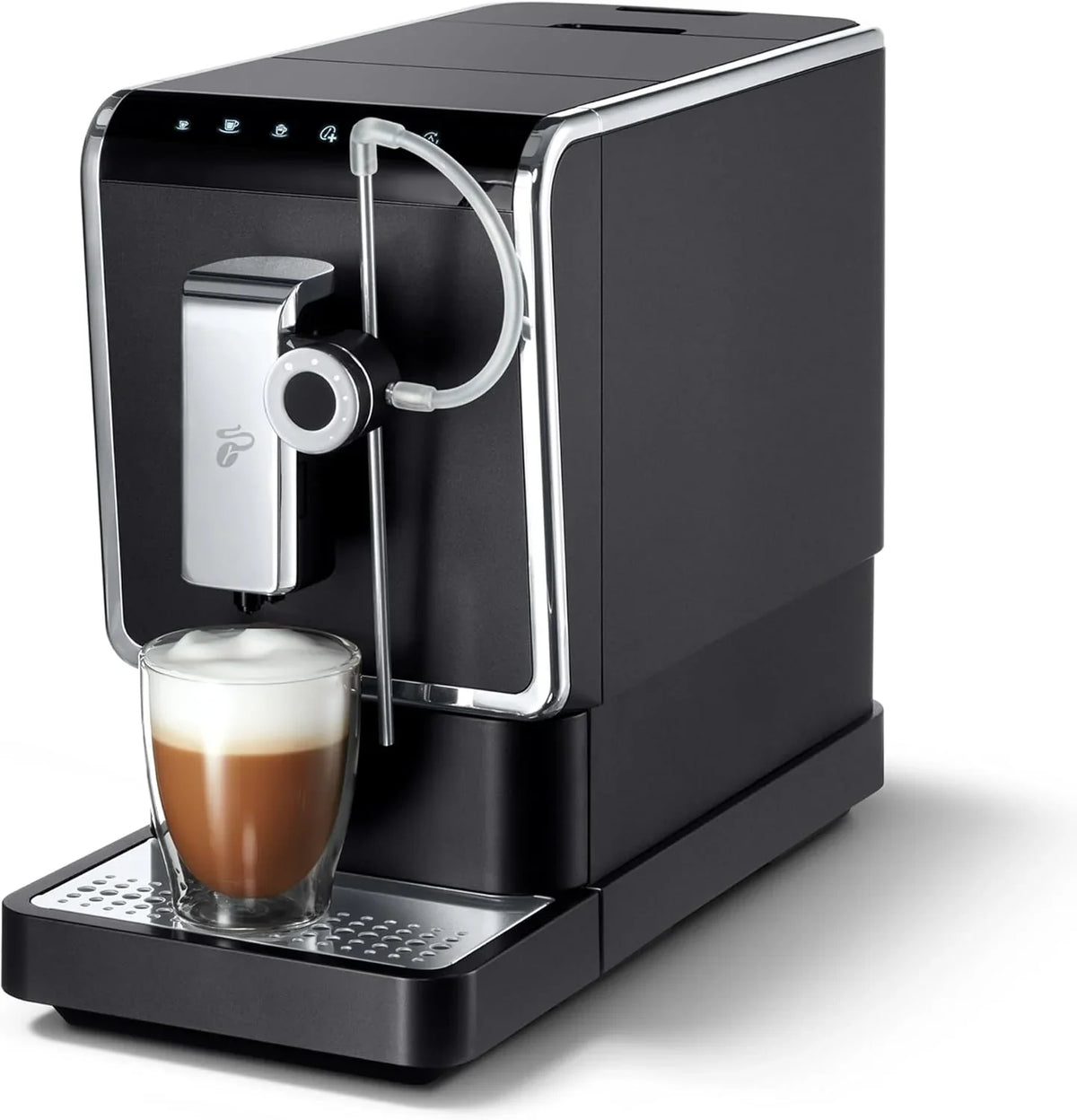Tchibo Kaffeevollautomat Esperto Pro mit One Touch Funktion für Caffè Crema. Espresso und Milchspezialitäten. Anthrazit