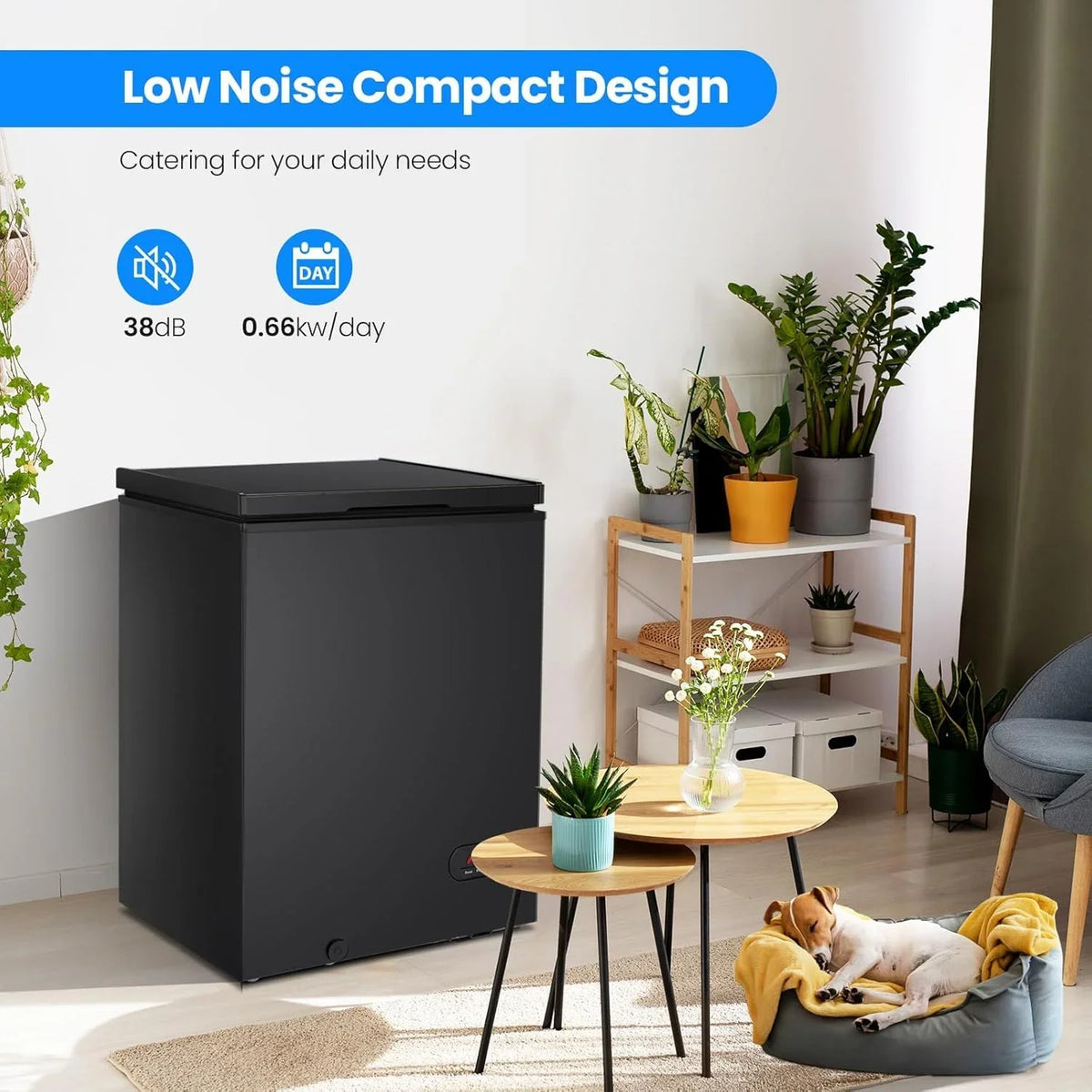 3.5 Cubic Feet Chest Freezer with 2 Removable Baskets Free Standing Top Open Door Compact Freezer with Adjustable Temperature for Home/Kitchen/Office/Bar (3.5 Cubic Feet. White)