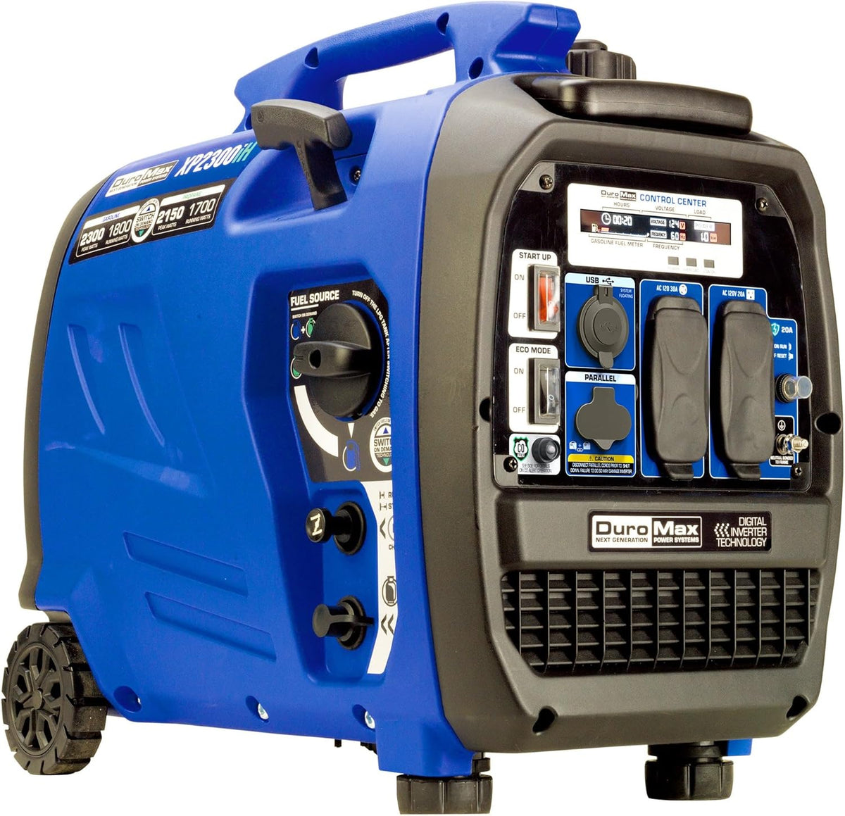 2300-watt dual-fuel portable digital inverter generator - Dual fuel (gasoline and propane). suitable for RVs and emergency use