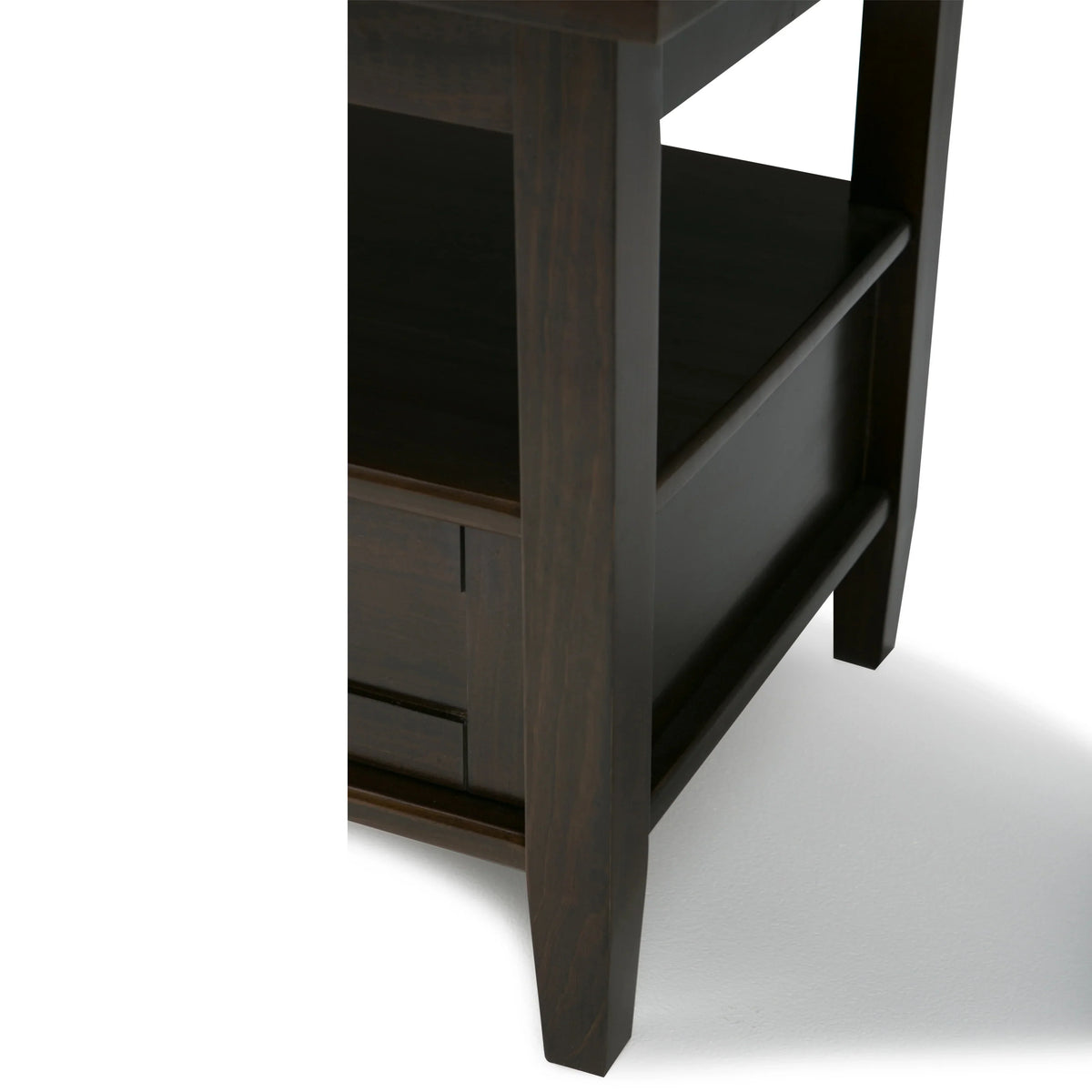 20 Inch Wide Solid Wood Rectangle End Table. Transitional Side Table