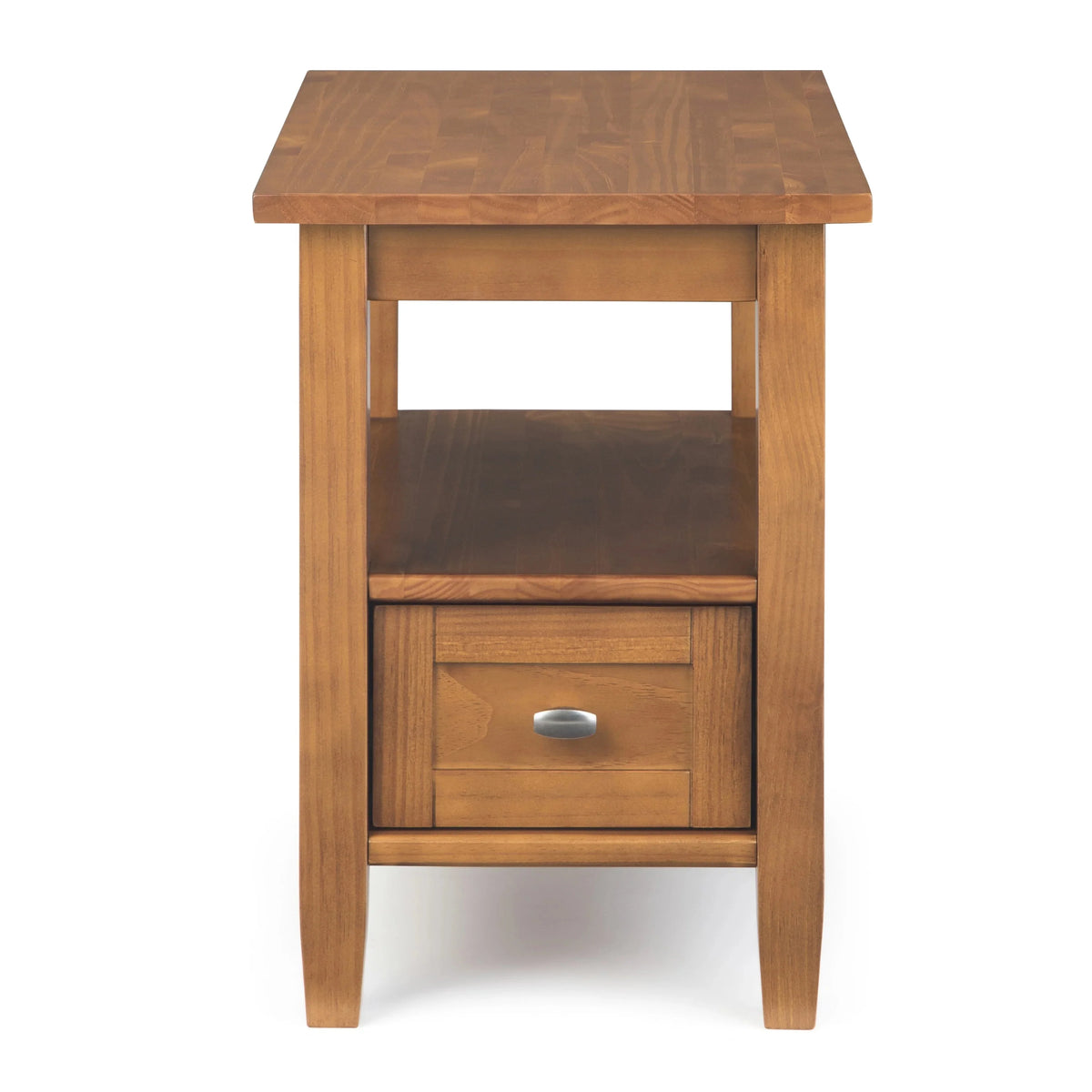 14 Wide Solid Wood Narrow Side Table. Rectangle Transitional Style Accent Table