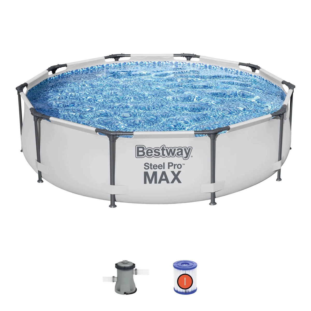 Piscinas portátiles elevadas redondas Bestway 56408 para niños y adultos (3.05 m x 76 cm)