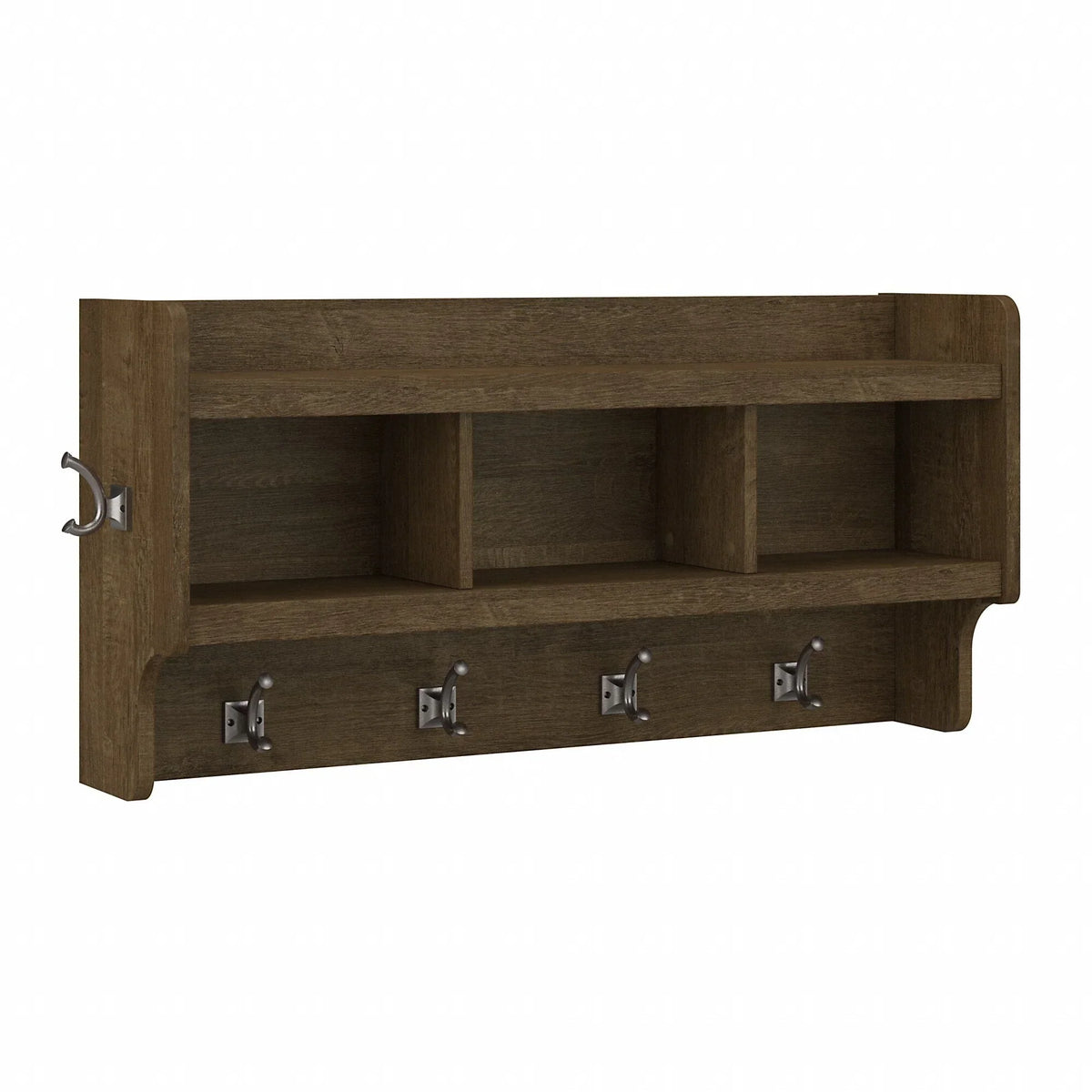 40 Inch Wall Mounted Coat Rack with Shelf. Wooden Entryway Storage and Hanging Organizer