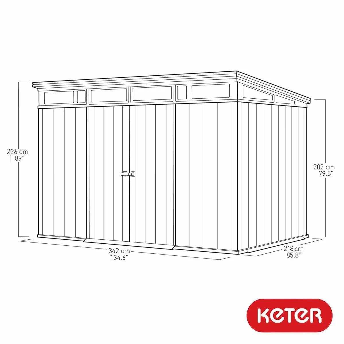 2026 Keter Artisan Cobertizo de Jardín 11 x 7 pies (3.4 x 2.1 m) – Solución Elegante y Robusta para Almacenamiento Exterior