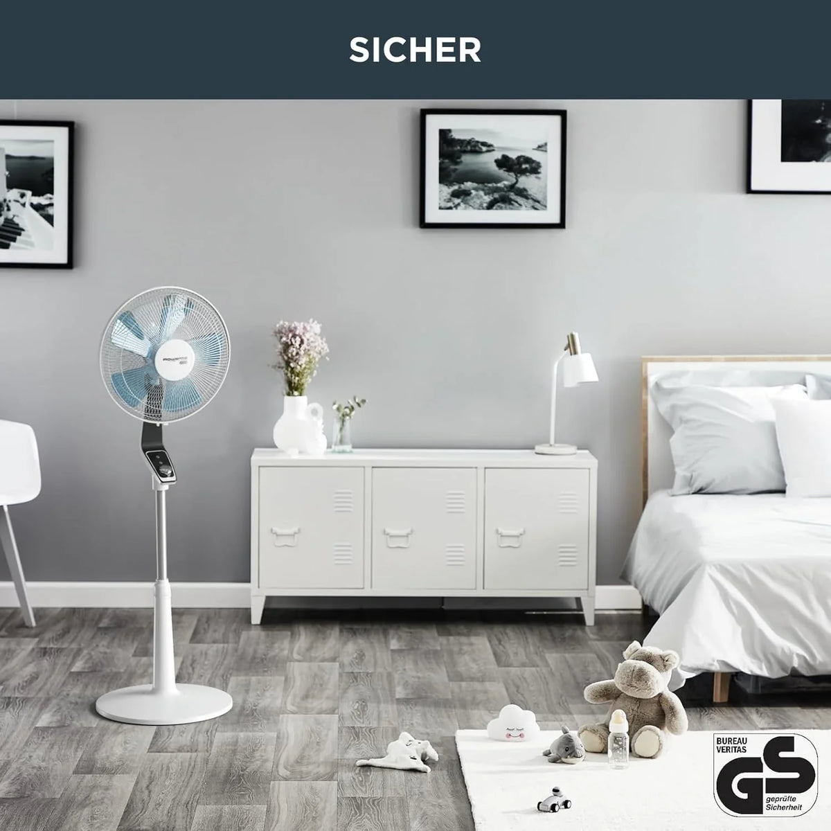 Rowenta Turbo Silence Standventilator. 45 dB(A). 72 m³/min Luftstrom. 4 Geschwindigkeiten. Silent Night & Turbo Boost. 120° Oszillation.