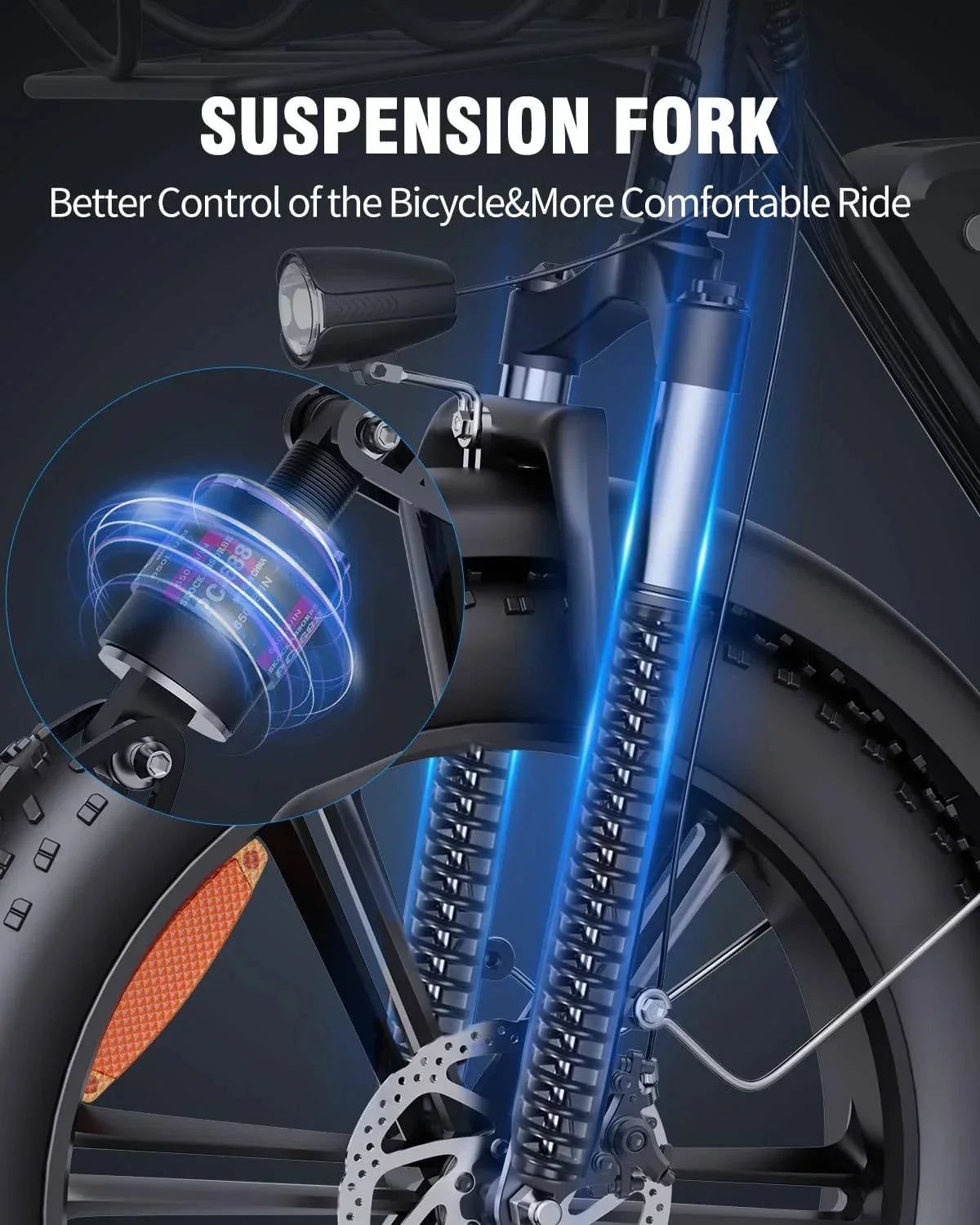 1000W Electric Bike for Adults. 48V 15Ah Removable Battery. 20-Inch x 4.0-Inch Fat Tires