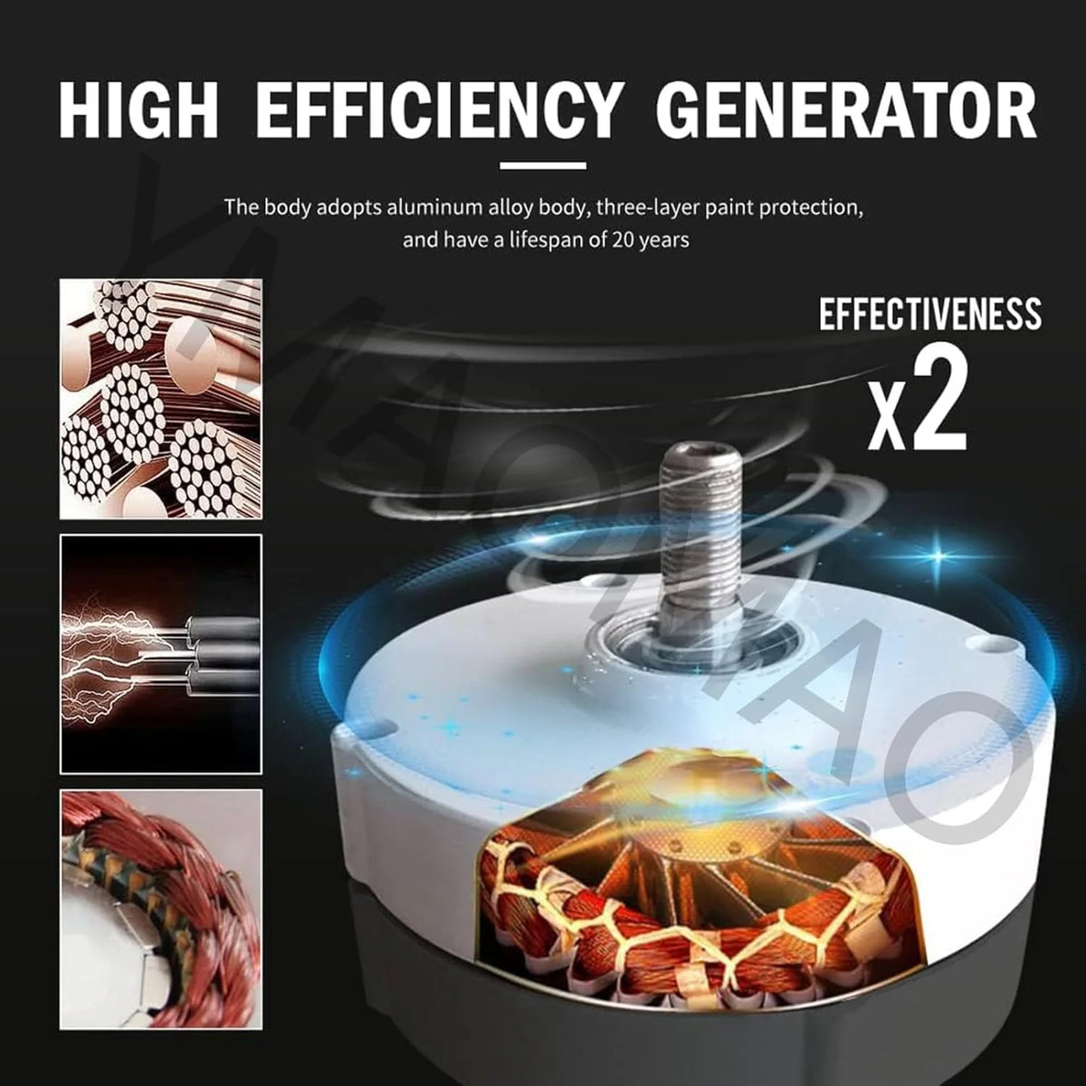 12.000W Low-RPM Permanent Magnet Generator. 12V/24V/48V/120V/220V Gearless Generator Motor for Wind Turbine. Water Turbine and DIY Power Generation
