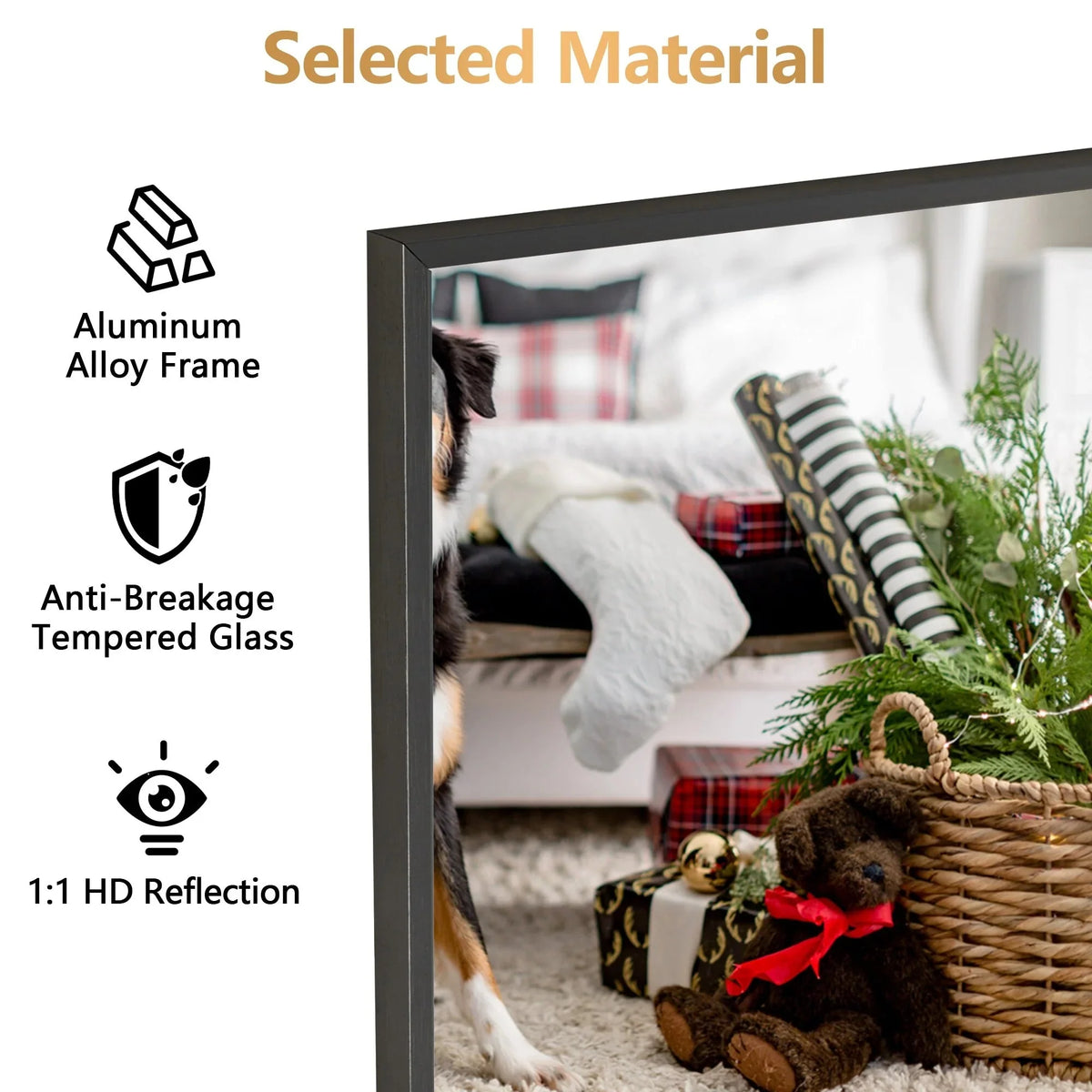 64x21 Full Length Floor Mirror. Large Full Body Aluminum Alloy Frame Standing Mirror with Stand and Wall Mount Option