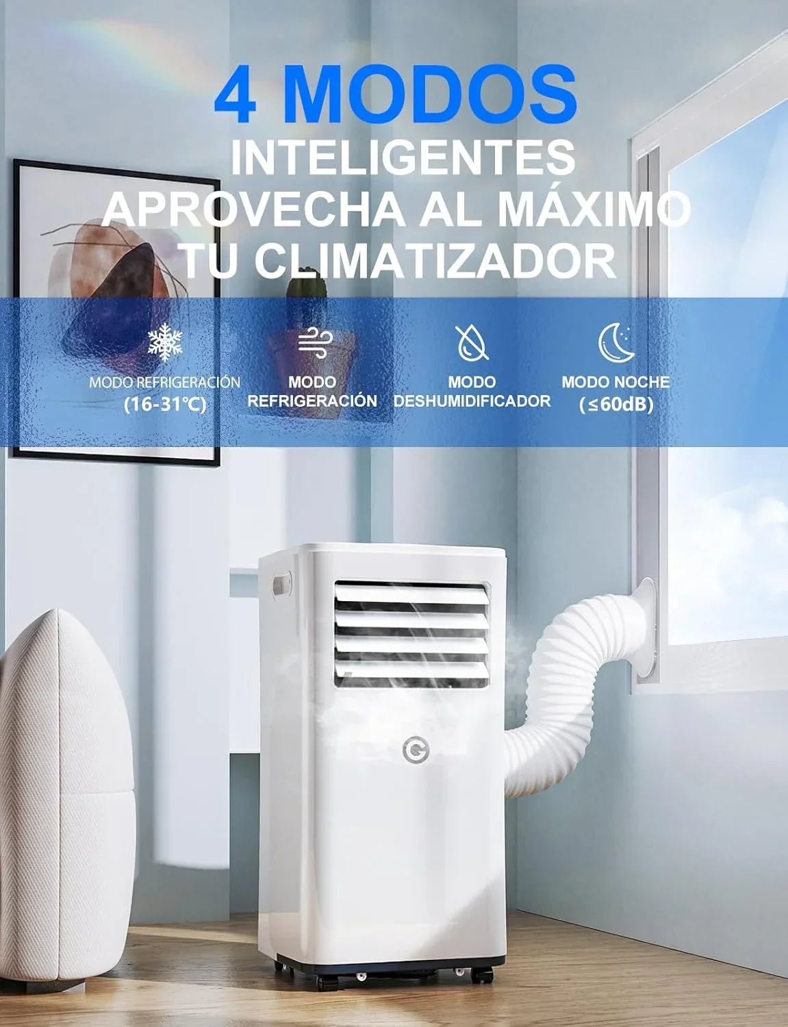 Aire Acondicionado Portátil 9000 BTU. 4 en 1