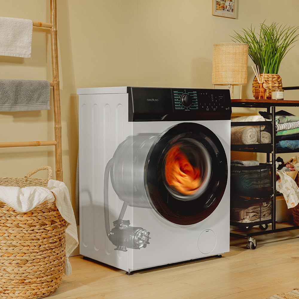 Cecotec Lavadora 8Kg de Carga Frontal Bolero DressCode 8300 Inverter A. 1950W. Revoluciones Programables hasta 1400 rpm. 15 Programas. Bajo Consumo.