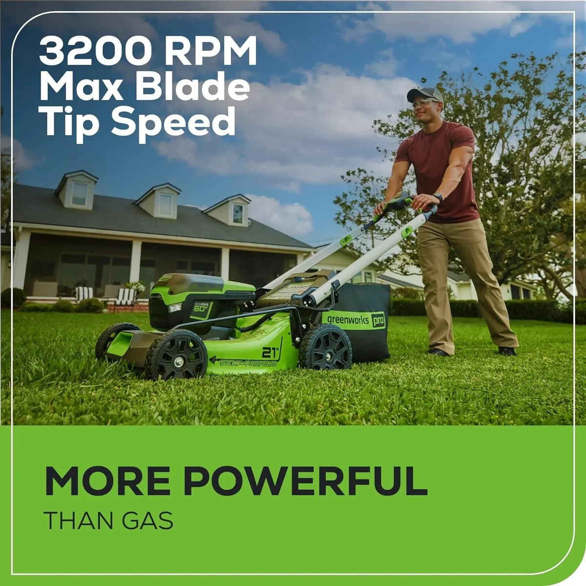 60V 21 Cordless (Self-Propelled) Lawn Mower . 2 x 4.0Ah Batteries and Dual Port Rapid Charger