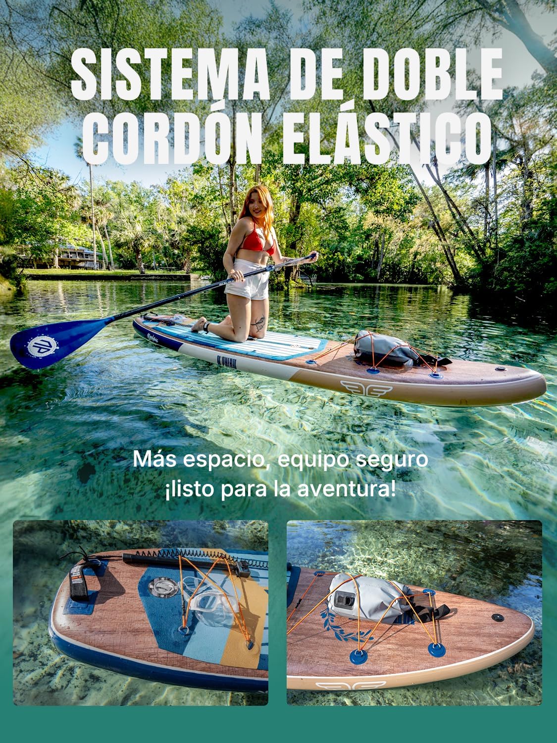 Niphean (Extra Grande) Tabla Paddle Surf Hinchable para 2+1 Personas/Familia. Paddle Surf con (Apto para Principiantes) Aleta Equilibrada. Funda