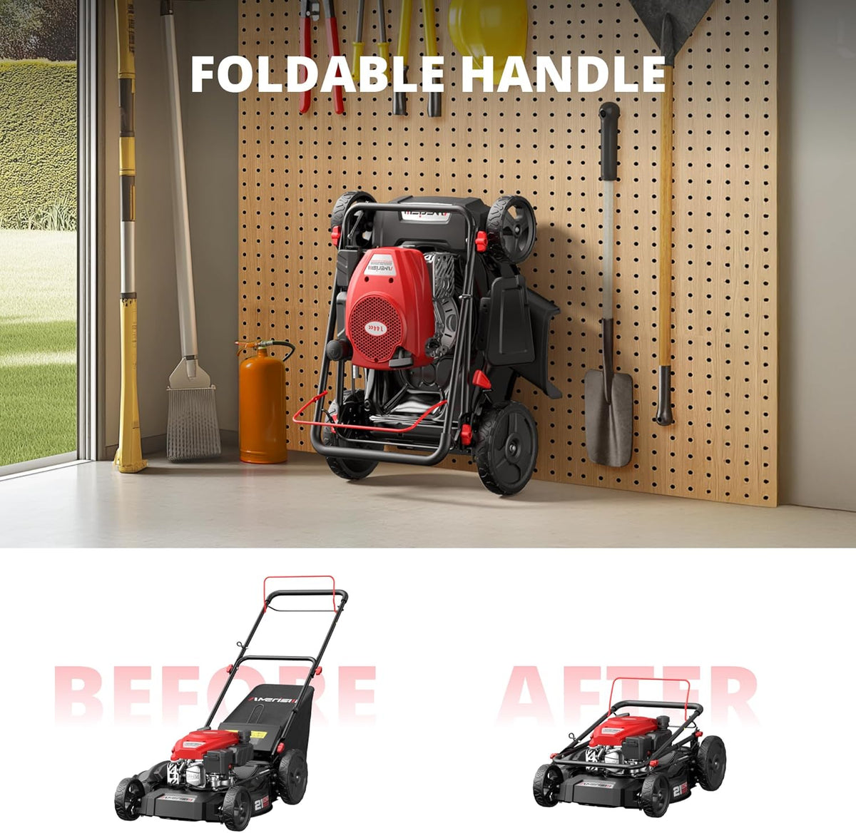 21 Steel Deck Gas Lawn Mower. 3-in-1 Push Mower. 144cc 4-Stroke OHV Engine. 6 Height Adjustment. 1.4 Bushel Grass Catcher with Bagging. Mulching & Side Discharge Efficient for Yard Garden