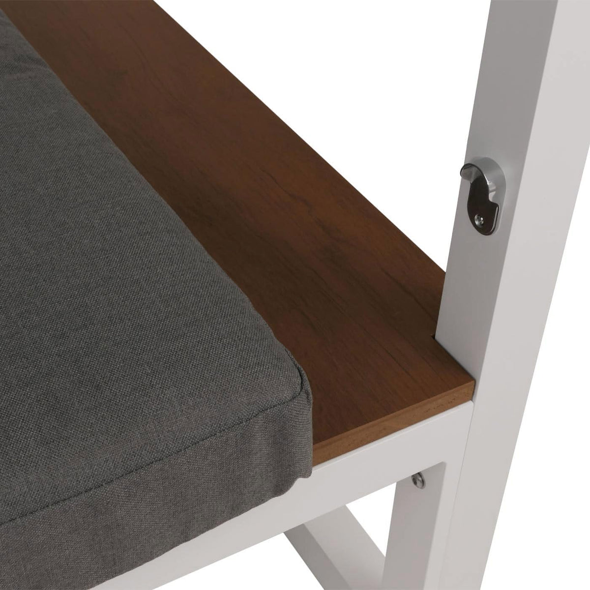 Mendler Aluminium Lounge-Gartenliege HWC-M63b. XL Sonnenliege Daybed. 10cm-Polster 200cm - weiß Polster grau