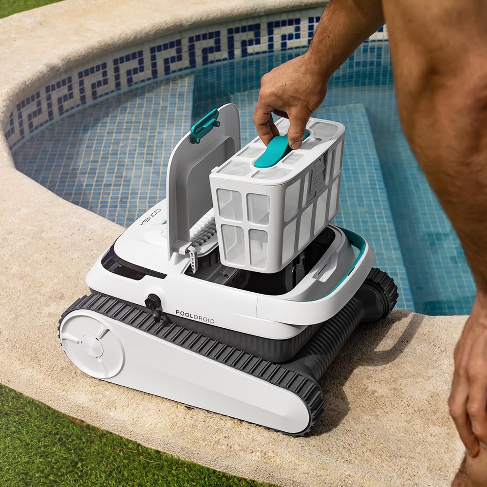 Cecotec Robot Limpiapiscinas para Fondos. Paredes y Línea de Flotación Conga Pooldroid 5000 TotalClean Pearl. Superficies 100m2. Pendiente Máx 90o.