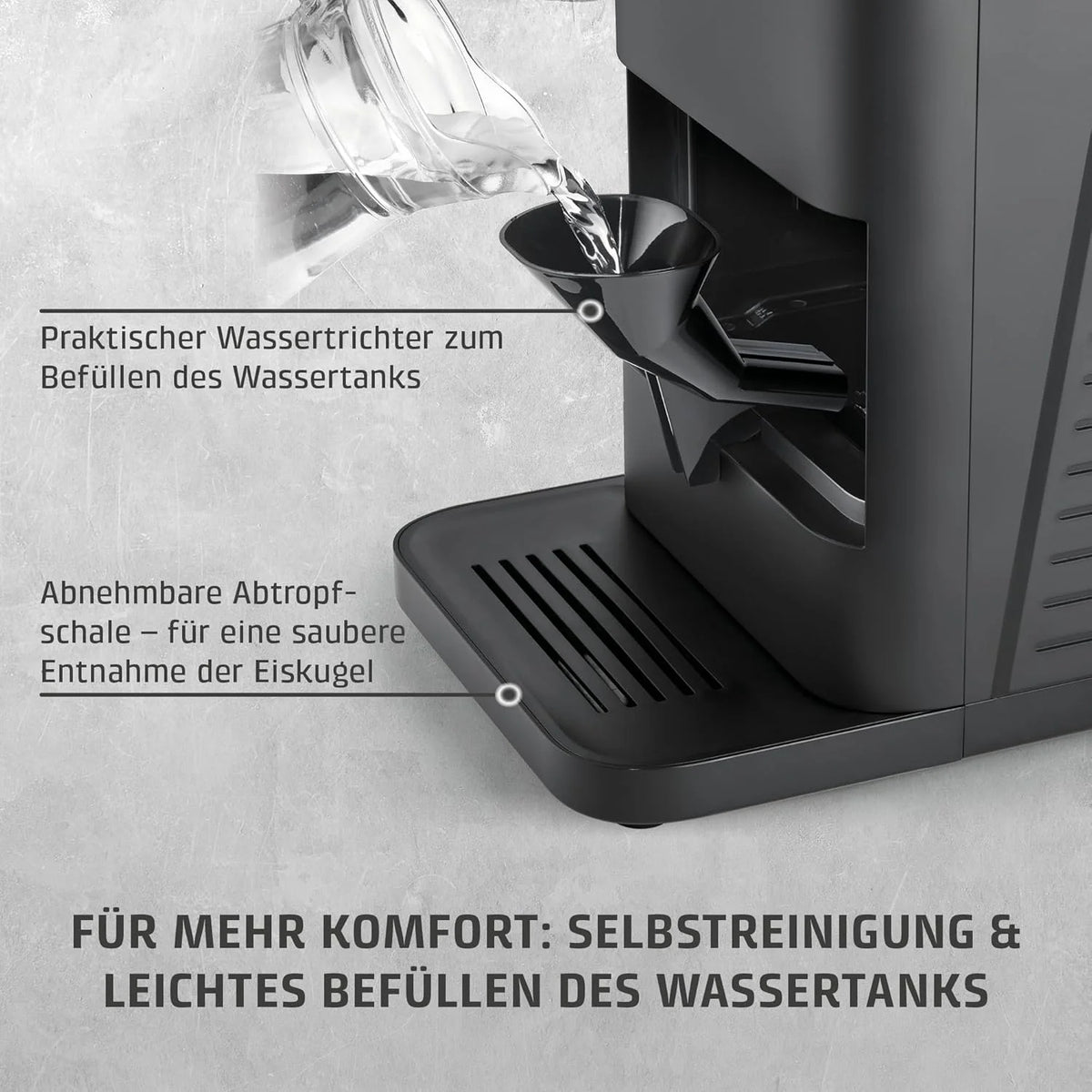 CASO IceBall Pro Eiskugelbereiter mit Kompressor - Kristallklare Eiskugeln 50-55 mm. 2 Kugeln/Stunde. 1.3 l Wassertank. Selbstreinigung. LED-Anzeige.