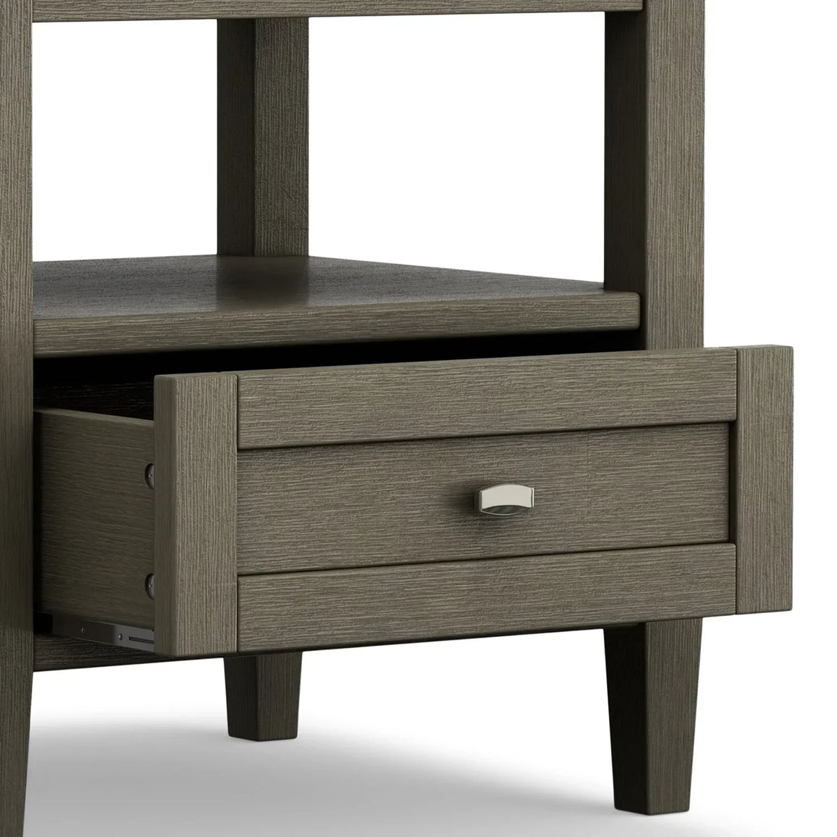 20 Inch Wide Solid Wood Rectangle End Table. Transitional Side Table