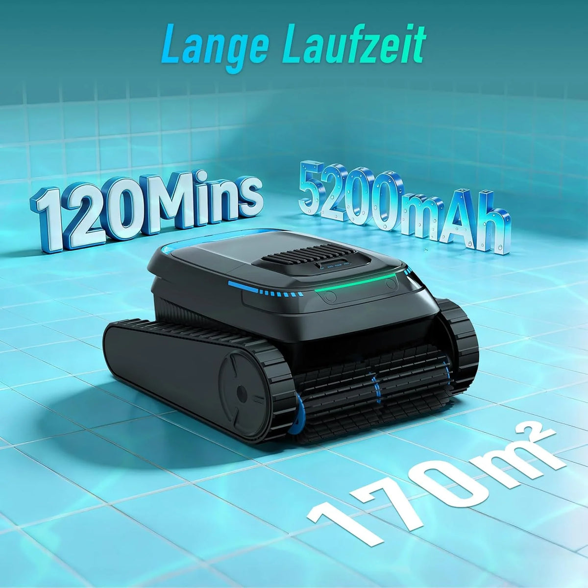 (2026 Neu) PC10 Poolroboter. Poolsauger Akku Kabelloser. Poolroboter Boden und Wand. Wasserlinie. 18927 LPH. Intelligenten Navigation. Wandklettern.