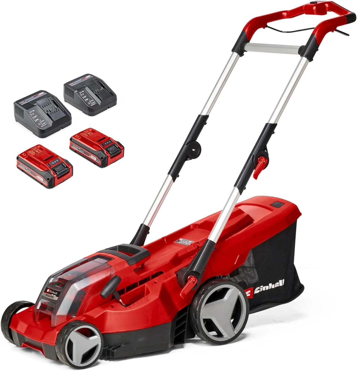 Einhell Akku-Rasenmäher RASARRO 36/42 Kit Power X-Change (36V. 42 cm Schnittbreite. bis 725 m². Brushless. 50L Fangkorb. Mulchfunktion. inkl. 2x 5.2Ah