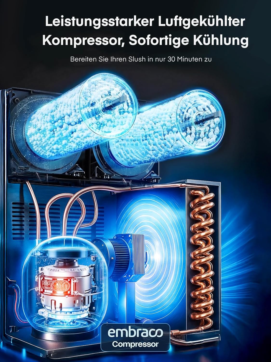FOHERE Kommerzielle Slush Maschine. 30L Tanks Slush Eis Maschine.Unabhängige Tank Kontrolle. Slushie Maschine für Restaurants Café Bars Party