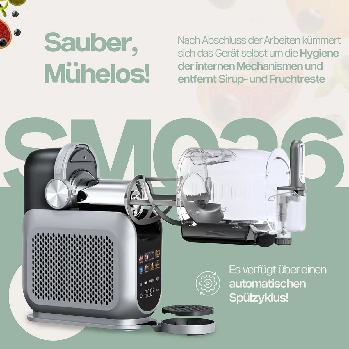 4Swiss Eismaschine Selbstkühlend Eis Maschine Speiseeisbereiter Speiseeismaschine mit Kompressor Icecream für Milchshake Slush Slushie Granita Ice