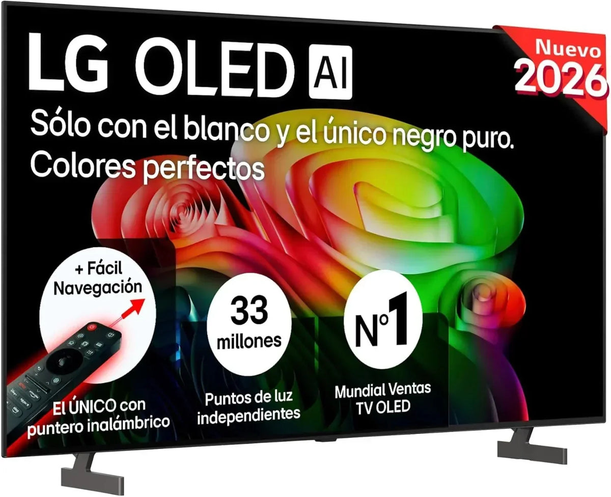 LG OLED65C54LA - TV 65. OLED EVO 4K. Smart TV AI C5. WebOS 25. Super Upscaling. Dolby Vision and Dolby Atmos. AMD FreeSync. Alexa/Google Assistant.