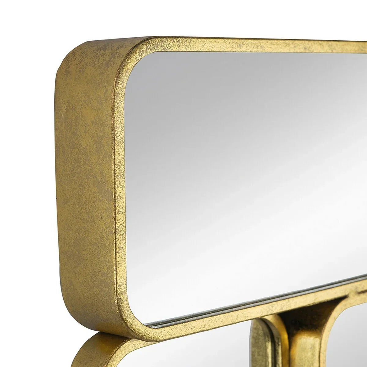 32 Inch Luxury Wall Decor Mirror. 8 Gold Finish Curved Metal Frames