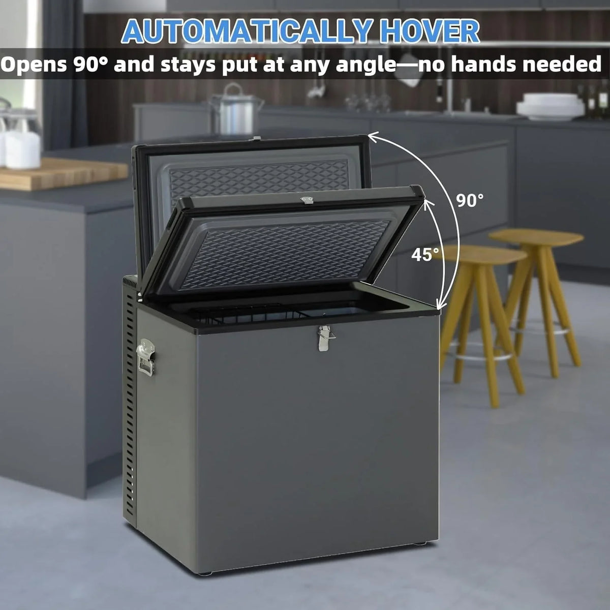 Smad Gas Gefrierfach. 70 l. Dreifach Gemischt. 12 V/230/LPG. Camping. Gas Gefrierschrank. geräuschlos. für Garage. Mobile. Reise. Schwarz