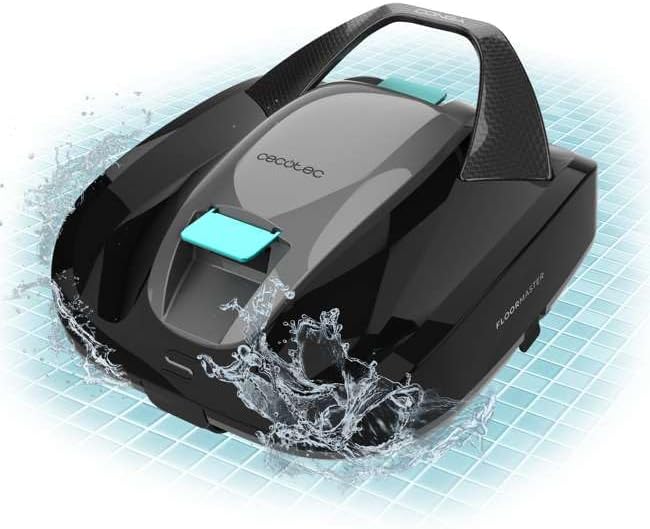 Cecotec Robot Limpiafondos Piscina sin Cable Conga Pooldroid 2000 FloorMaster. Autonomía 100mins. Piscina sin Pendientes. hasta 80m2. Profundidad