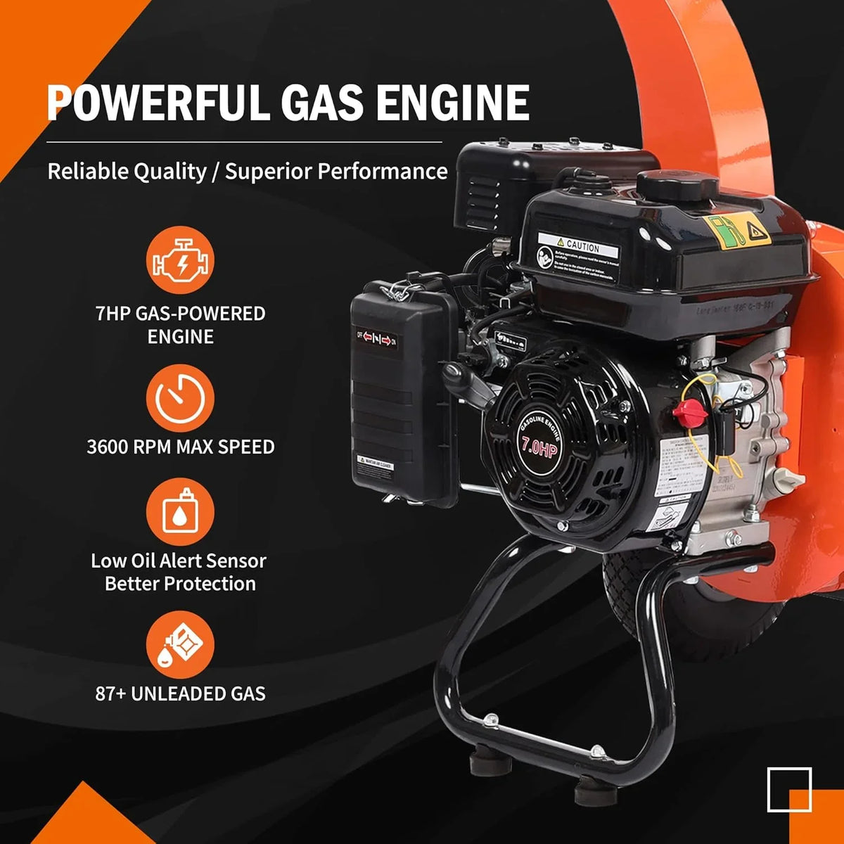C40 Wood Chipper 4 inch Max Diameter Capacity 9 HP 274cc Gas Powered Engine Heavy Duty Shredder Mulcher