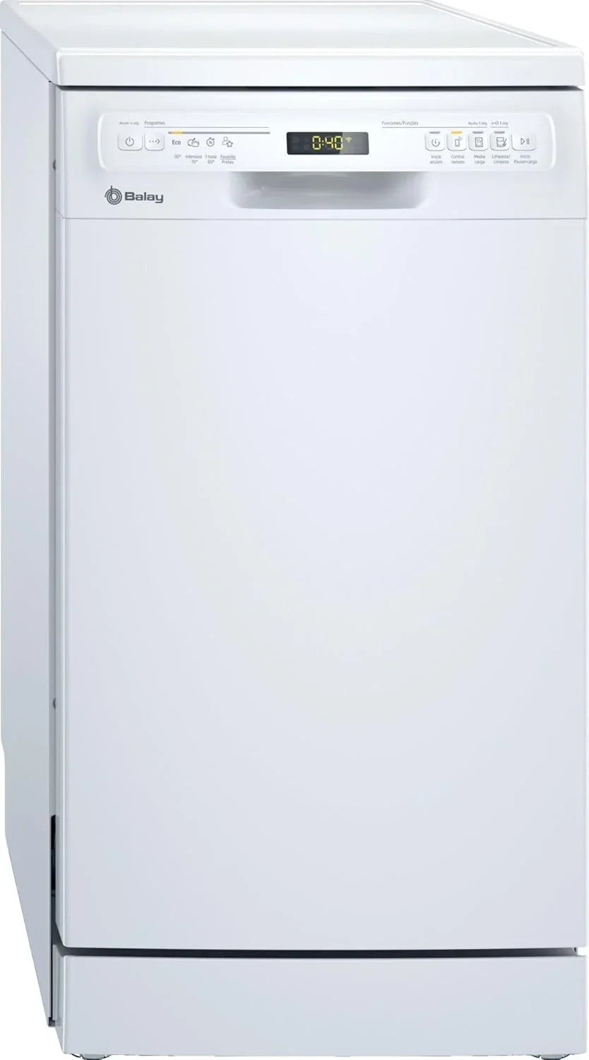 Balay - Lavajillas. Libre instalación. 45 cm de ancho. Motor ExtraSilencio. Home Connect. Display LED. Blanco. 3VN4030BA