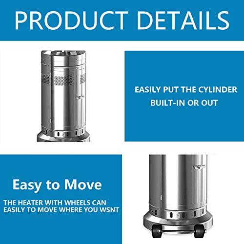 2-Pack 48.000 BTU Propane Patio Heaters with Wheels. Stainless Steel. Silver