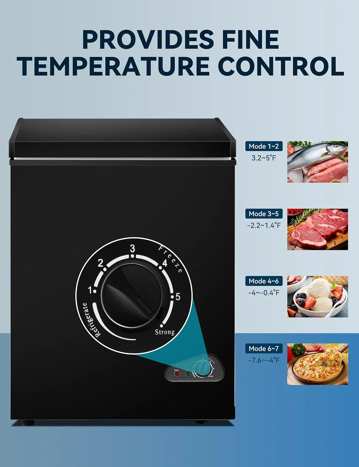 7.0 Cu Ft Chest Freezer - Energy Efficient & Quiet Mini Freezer with Adjustable Thermostat - Compact Deep Freezer for Home. Apartment. and Garage - Removable Basket & Defrost Drain