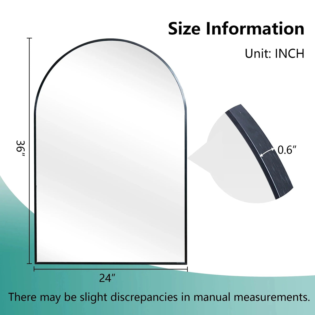 2 Pack 36x24 Inch Arched Bathroom Vanity Mirrors. Wall Mounted Decorative Mirrors for Bathroom and Bedroom