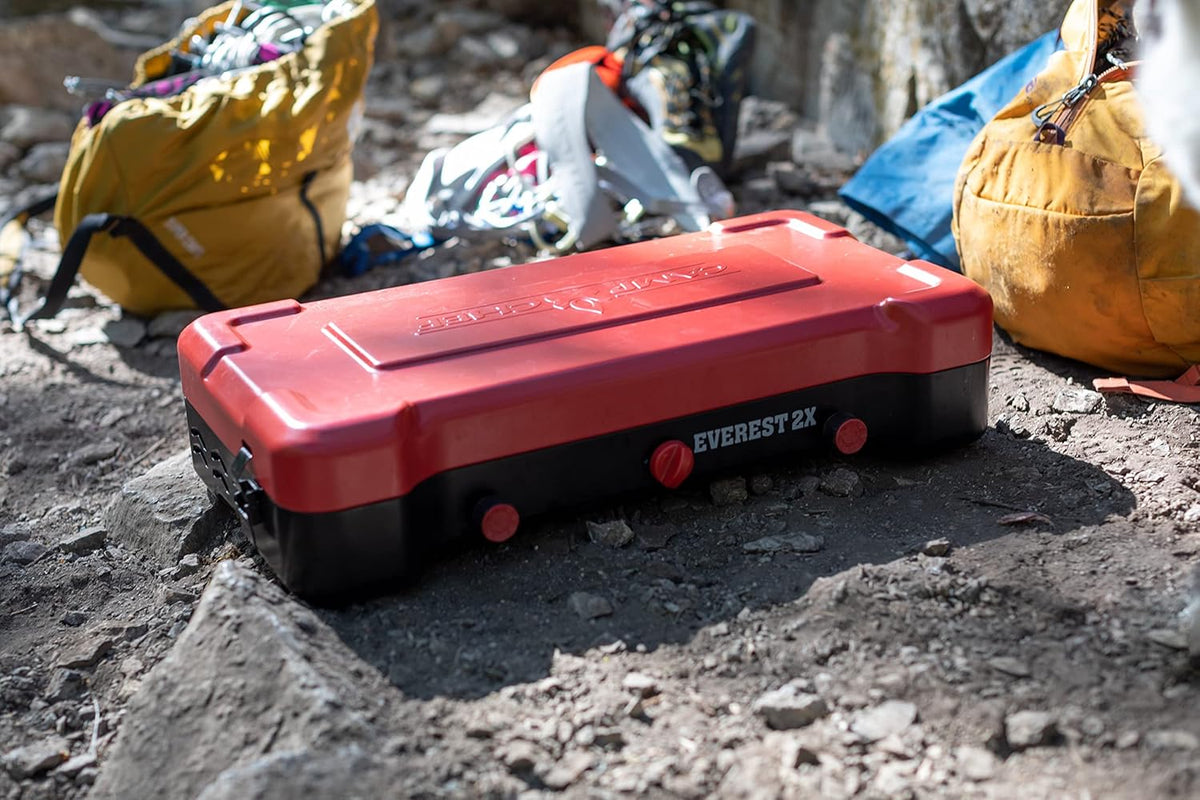 Mountain Series Everest 2X - High Output Two-Burner Camp Stove - Lid Doubles as Windscreen - Portable Cooking Stove - For Outdoor Cooking - 20.000 BTU Burners - 215 Sq In Cooking Area
