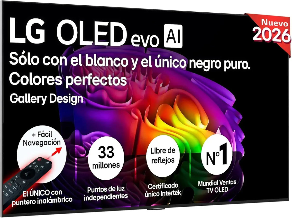 LG OLED65C54LA - TV 65. OLED EVO 4K. Smart TV AI C5. WebOS 25. Super Upscaling. Dolby Vision and Dolby Atmos. AMD FreeSync. Alexa/Google Assistant.