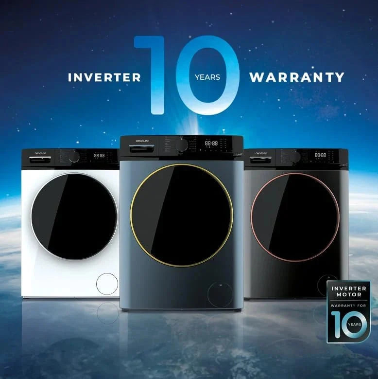 Cecotec Lavadora 10Kg Carga Frontal Bolero DressCode 10610 Inverter Steel A. 1400 RPM. Steam Max. Motor Inverter Plus. 15 Programas. OnSmart. Smooth