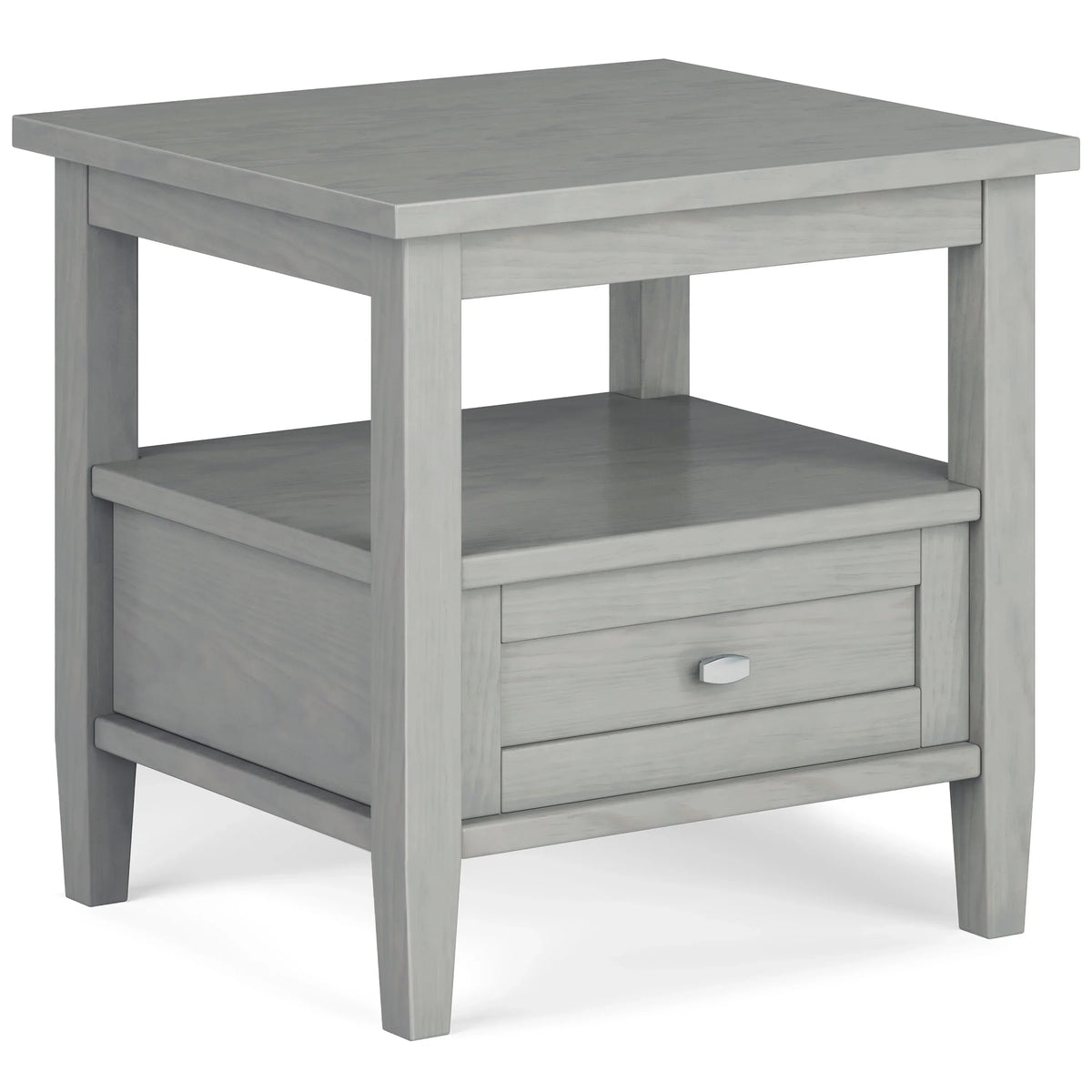 20 Inch Wide Solid Wood Rectangle End Table. Transitional Side Table