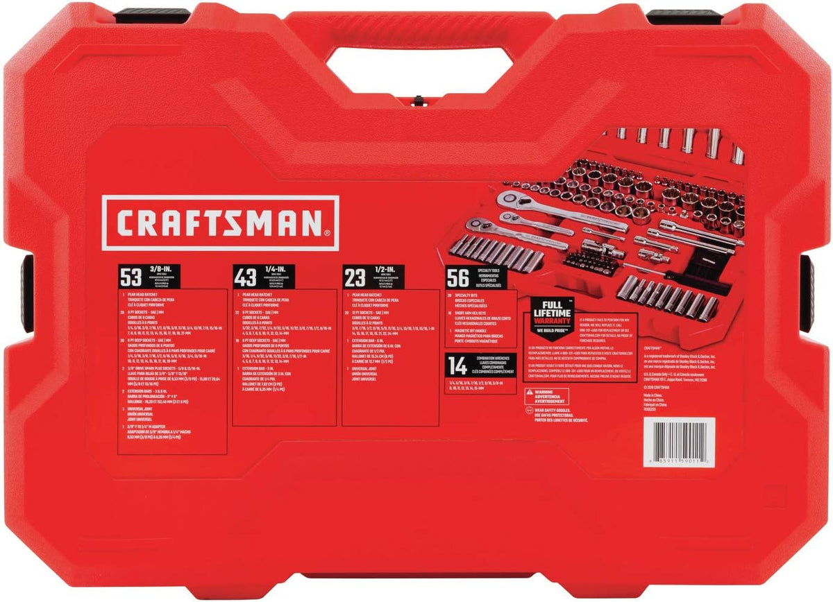 189-Piece Mechanics Tool Set. 1/4-Inch and 3/8-Inch Drive