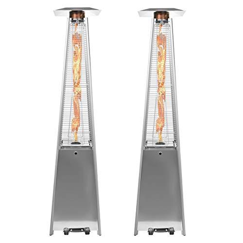 2 Sets 40.000 Btu Propane Patio Heater. Standing Pyramid Outdoor Heaters