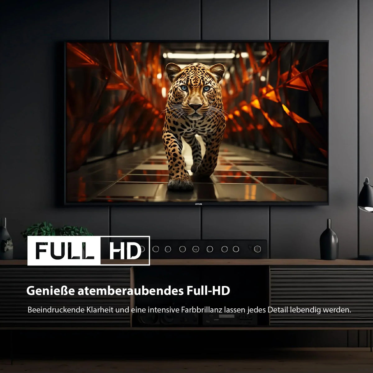 DYON ULTIMAX 40F-TI - 40 Zoll (100 cm) Full-HD Smart TV mit Tizen OS. Triple Tuner (DVB-C/-S2/-T2). Smart & Gaming Hub. Prime Video. Netflix. Disney+