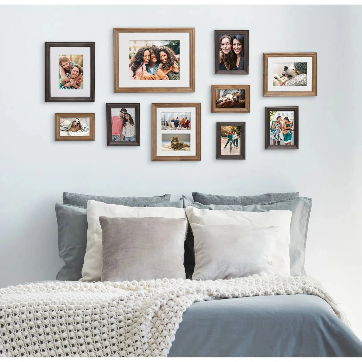 10-Piece Wood Gallery Wall Picture Frame Set. Decorative Photo Display Frames for Living Room. Bedroom and Home Decor