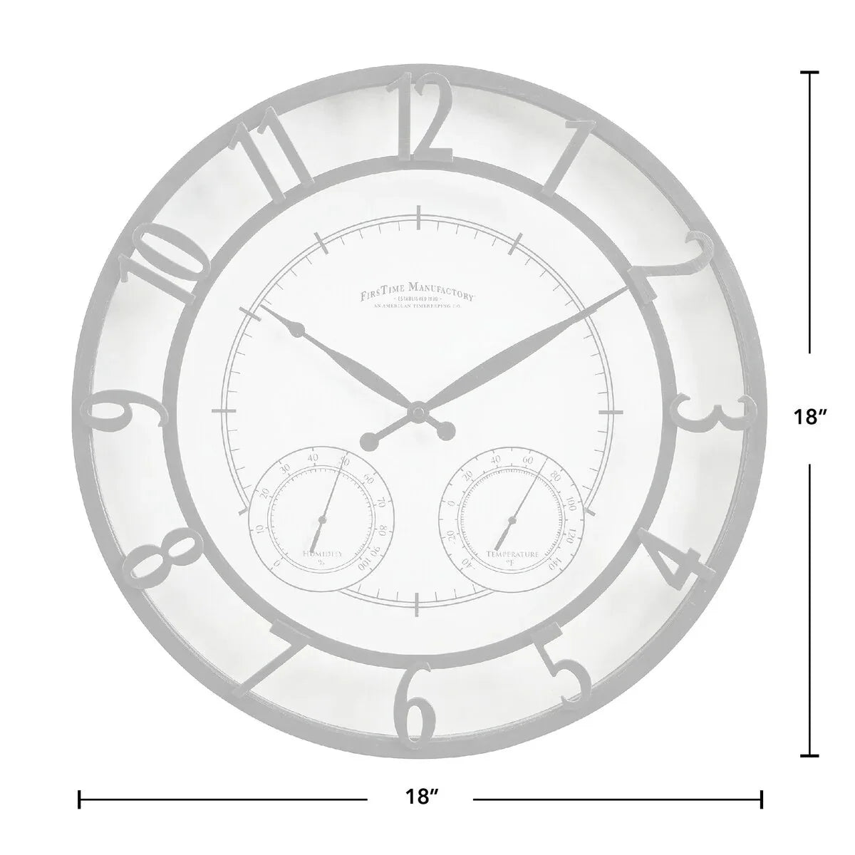 18 Bronze-Tone Outdoor Wall Clock. Weather-Resistant Plastic. Farmhouse Style