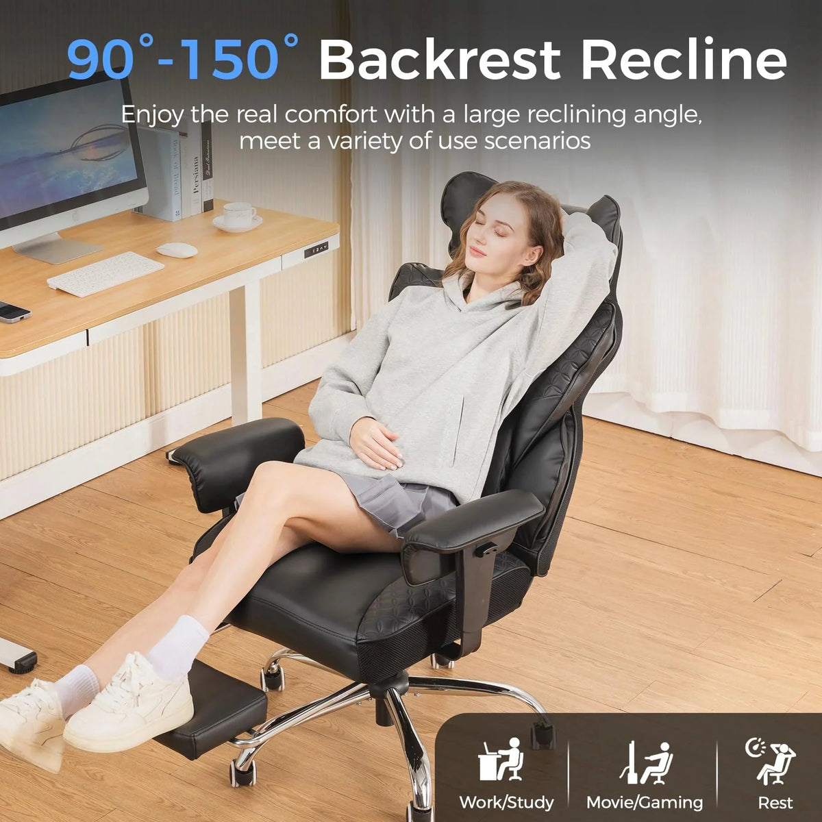 400 LBS Big and Tall Gaming Chair. Ergonomic High Back Computer Desk Chair for Gaming. Work and Home Office